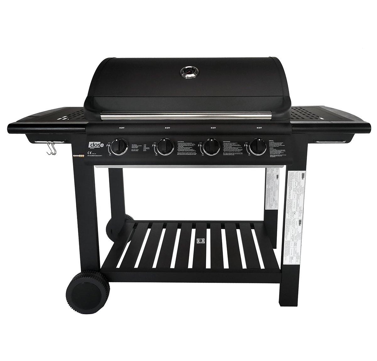 Gasolgrill Dose Barbeque 4 Brännare Med Trähylla