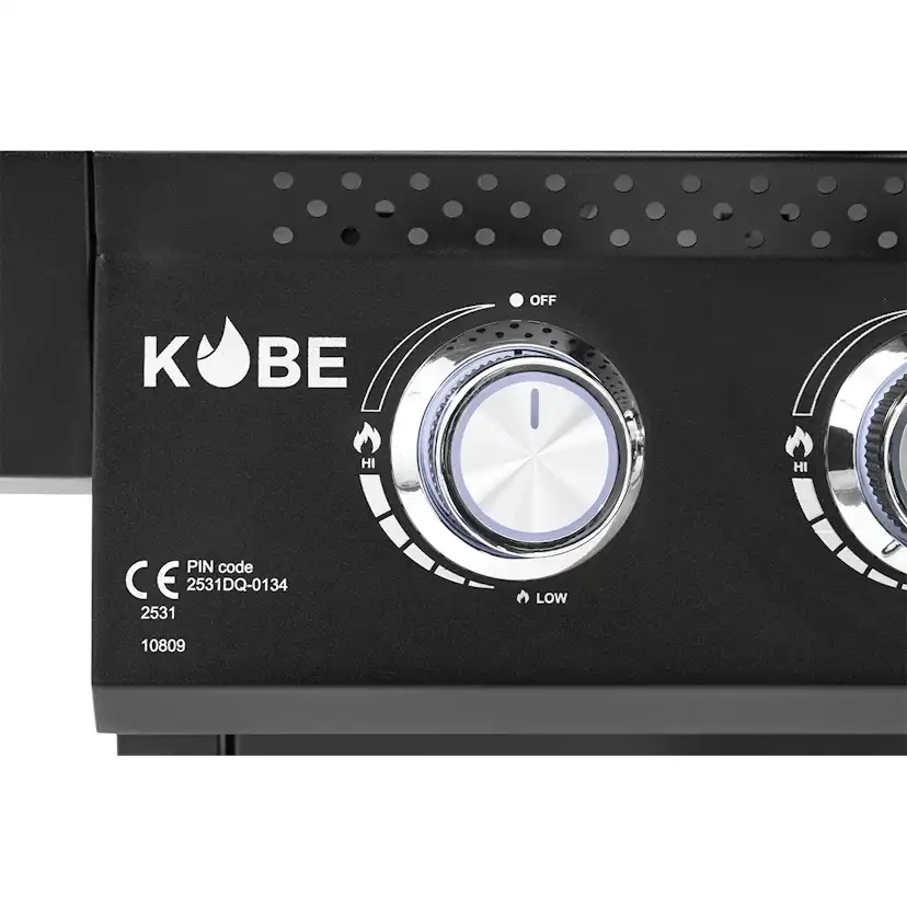 Gasolgrill Kobe Premium 5 Brännare Med Sidobrännare & Glaslock