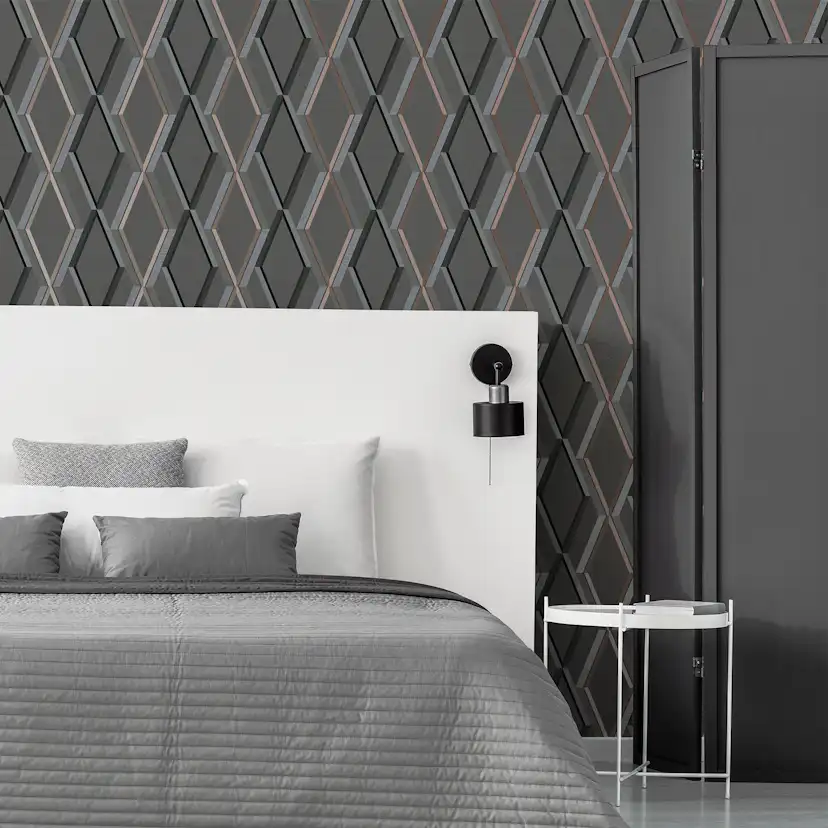 Tapet Superfresco Easy Prestige Geo Charcoal Svart