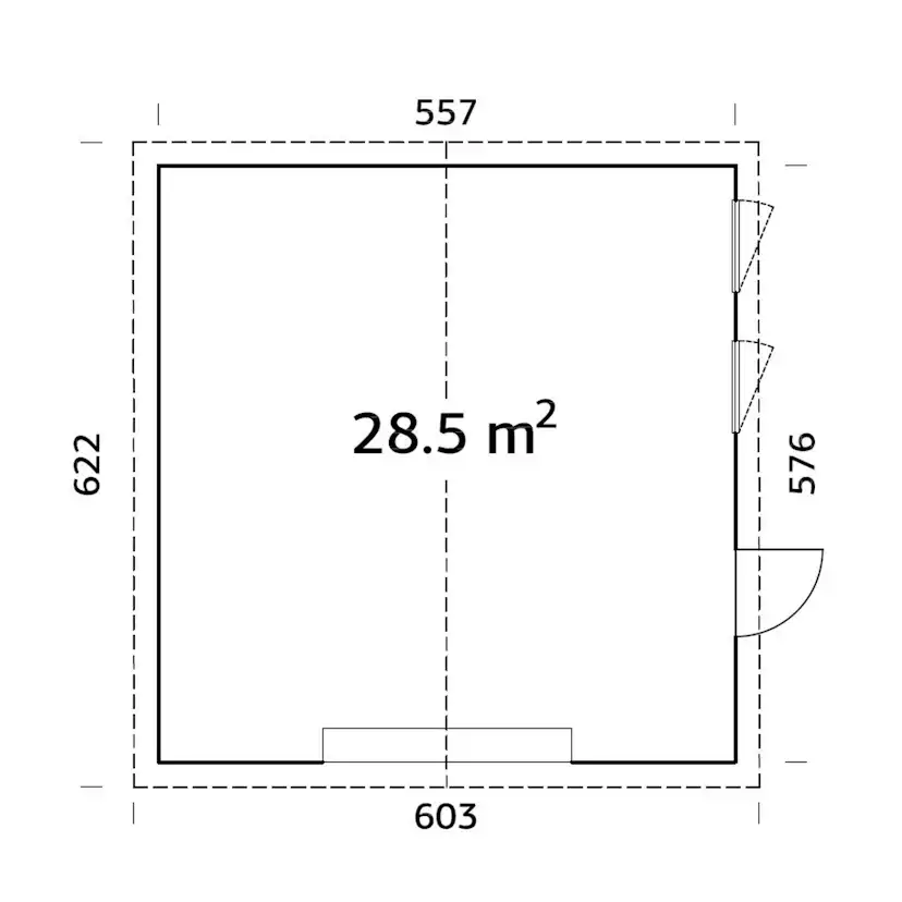 Garage Palmako Andre 32,1 m2 utan Port