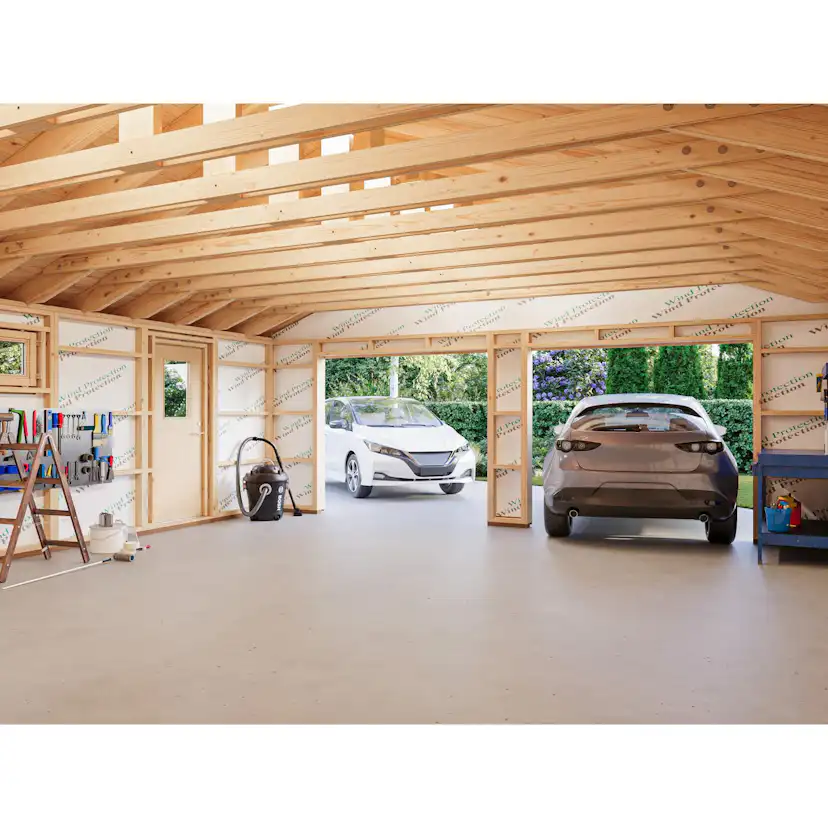 Dubbelgarage Palmako Andre 49,1 m² Byggsats i Obehandlat Trä med Sadeltak