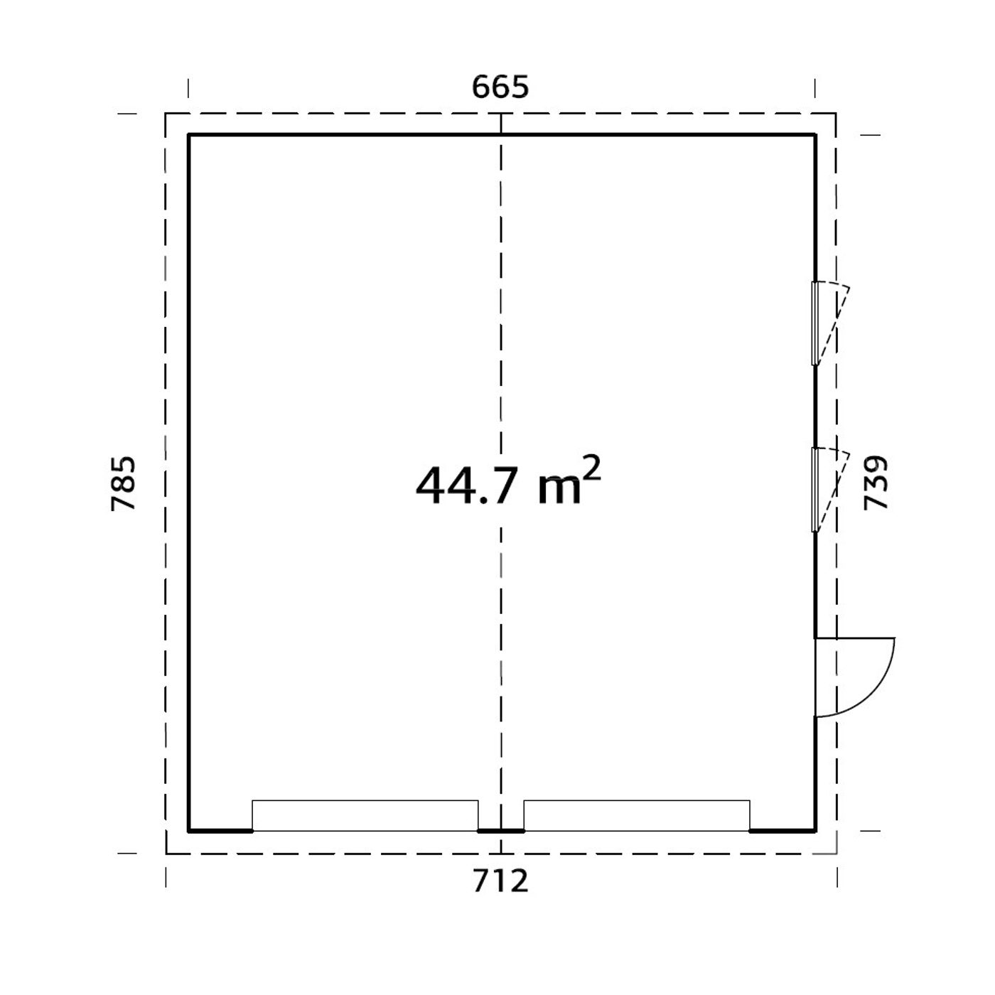 Dubbelgarage Palmako Andre 49,1 m² Byggsats i Obehandlat Trä med Sadeltak