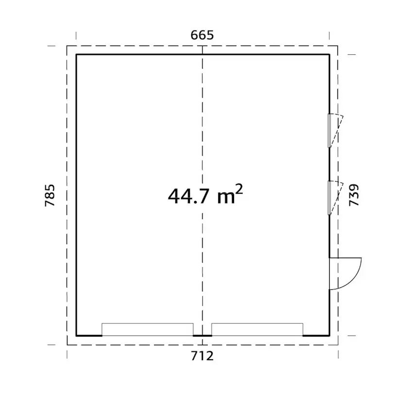 Dubbelgarage Palmako Andre 49,1 m² Byggsats i Obehandlat Trä med Sadeltak