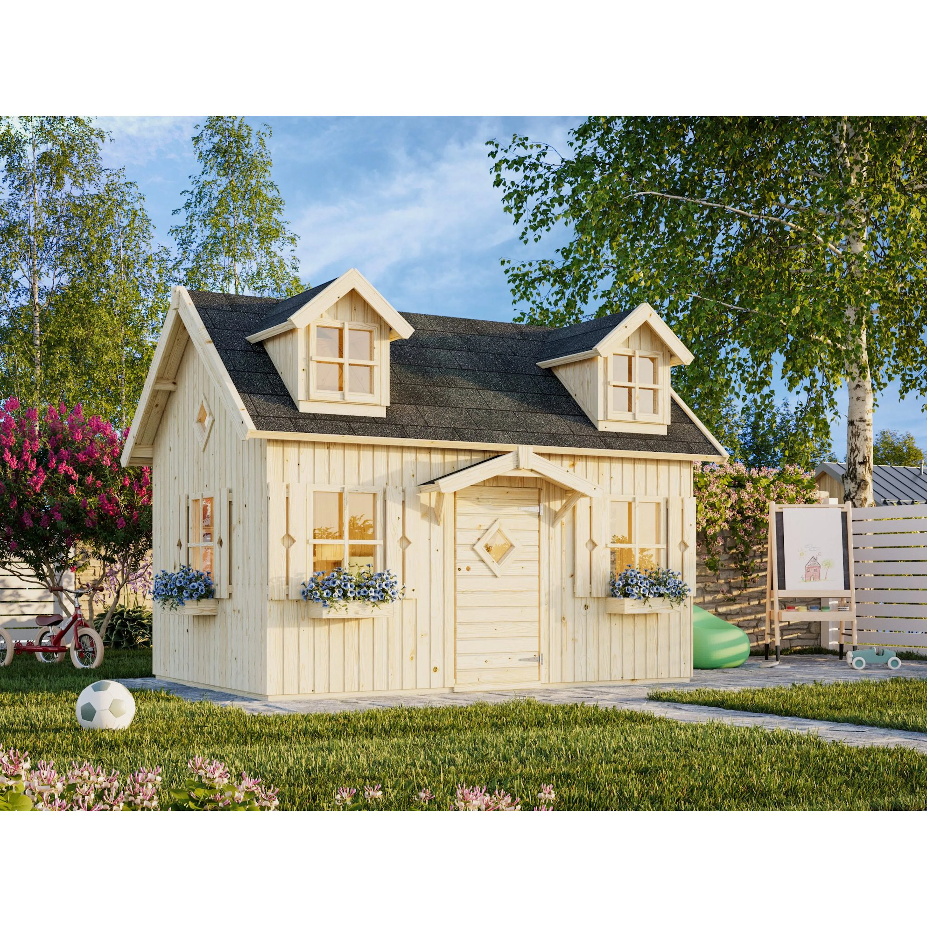 Lekstuga Palmako Marie 5,5 m² Trästuga med Loft