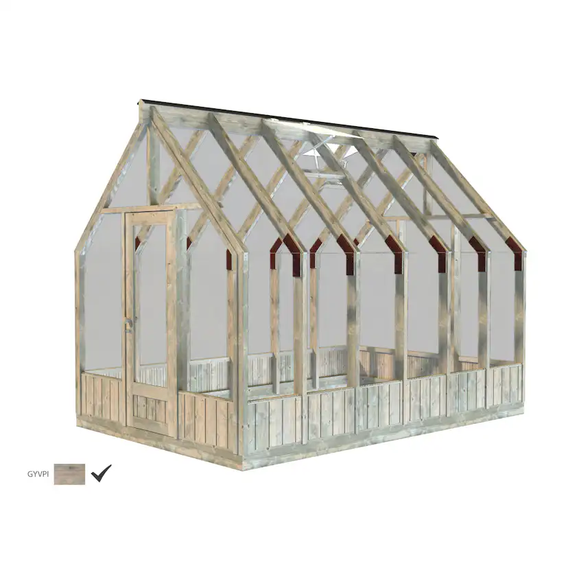 Växthus Palmako Emilia Fristående med Härdat Säkerhetsglas & Tryckimpregnerat Trä, 8,7 m²