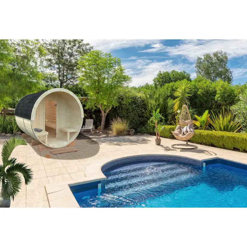 Bastutunna Palmako Anita Byggsats med Altan & Obehandlat Trä