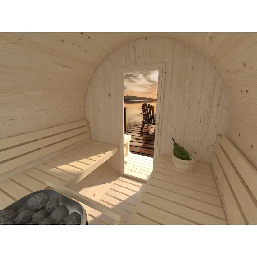 Bastutunna Palmako Anita Byggsats med Altan & Obehandlat Trä