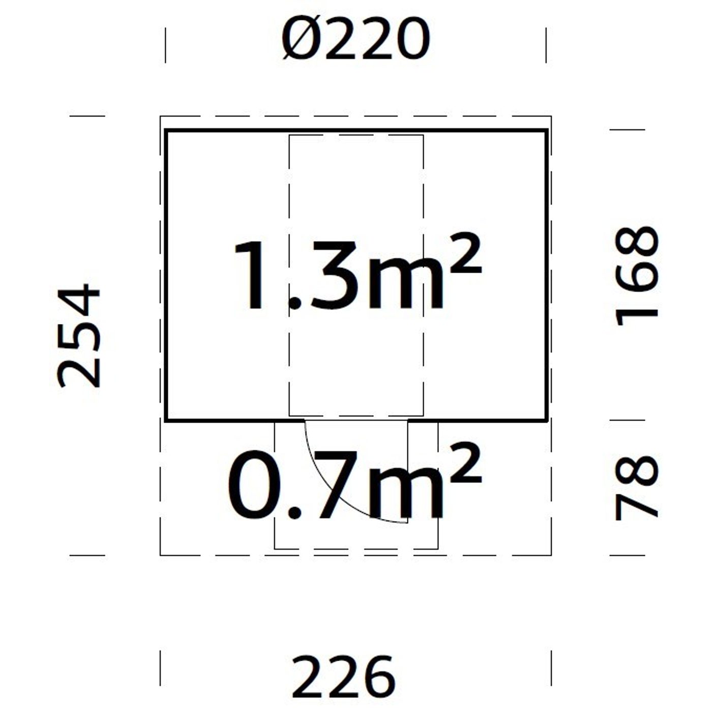 Bastutunna Palmako Anita Byggsats med Altan & Obehandlat Trä