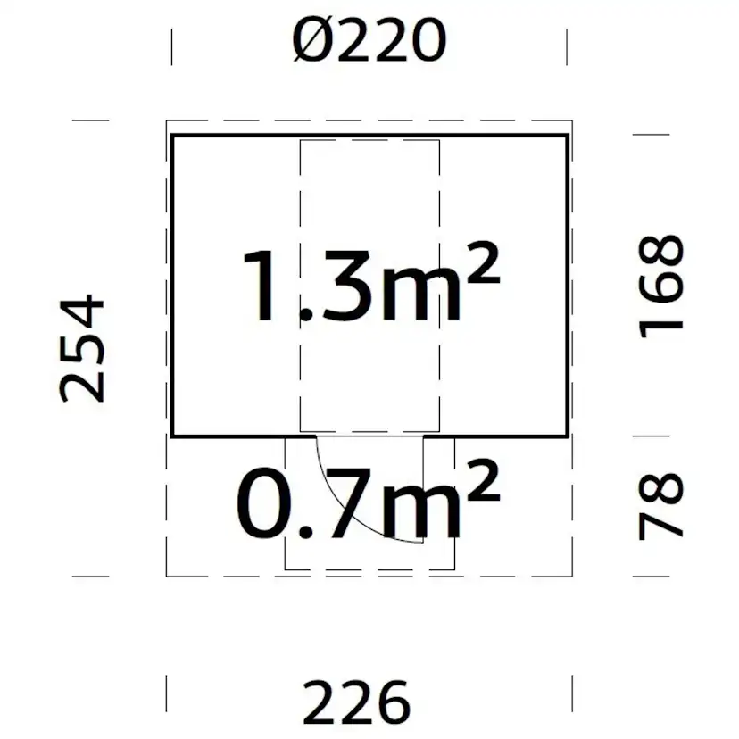 Bastutunna Palmako Anita Byggsats med Altan & Obehandlat Trä