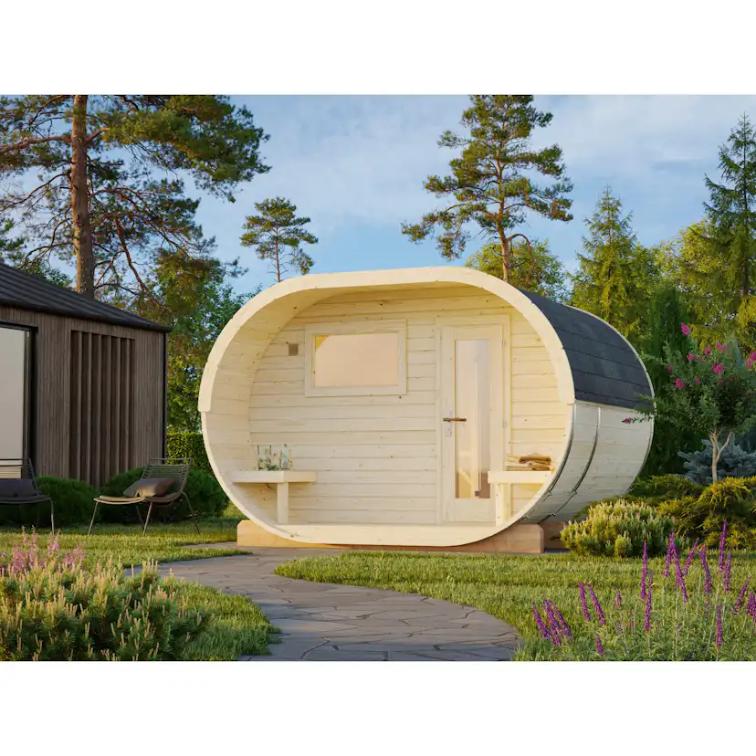 Bastutunna Palmako Anette Byggsats med Altan & Obehandlat Trä