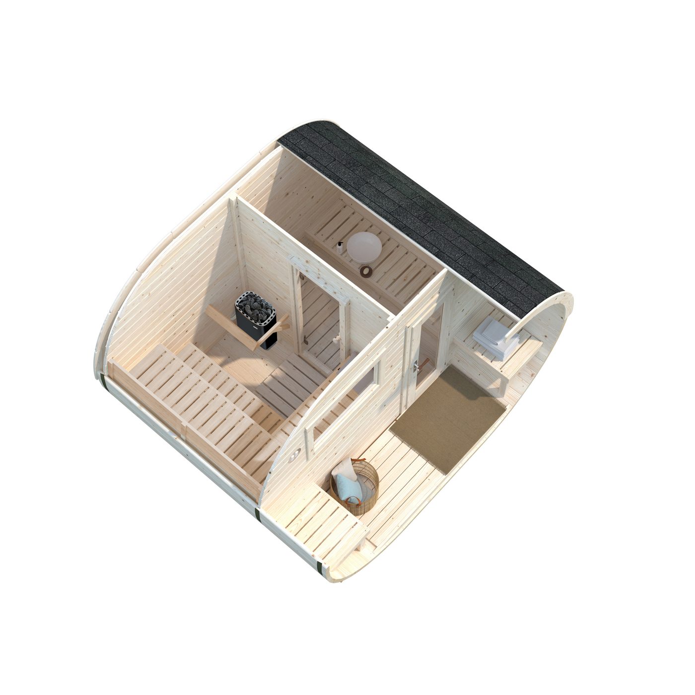 Bastutunna Palmako Anette Byggsats med Altan & Obehandlat Trä