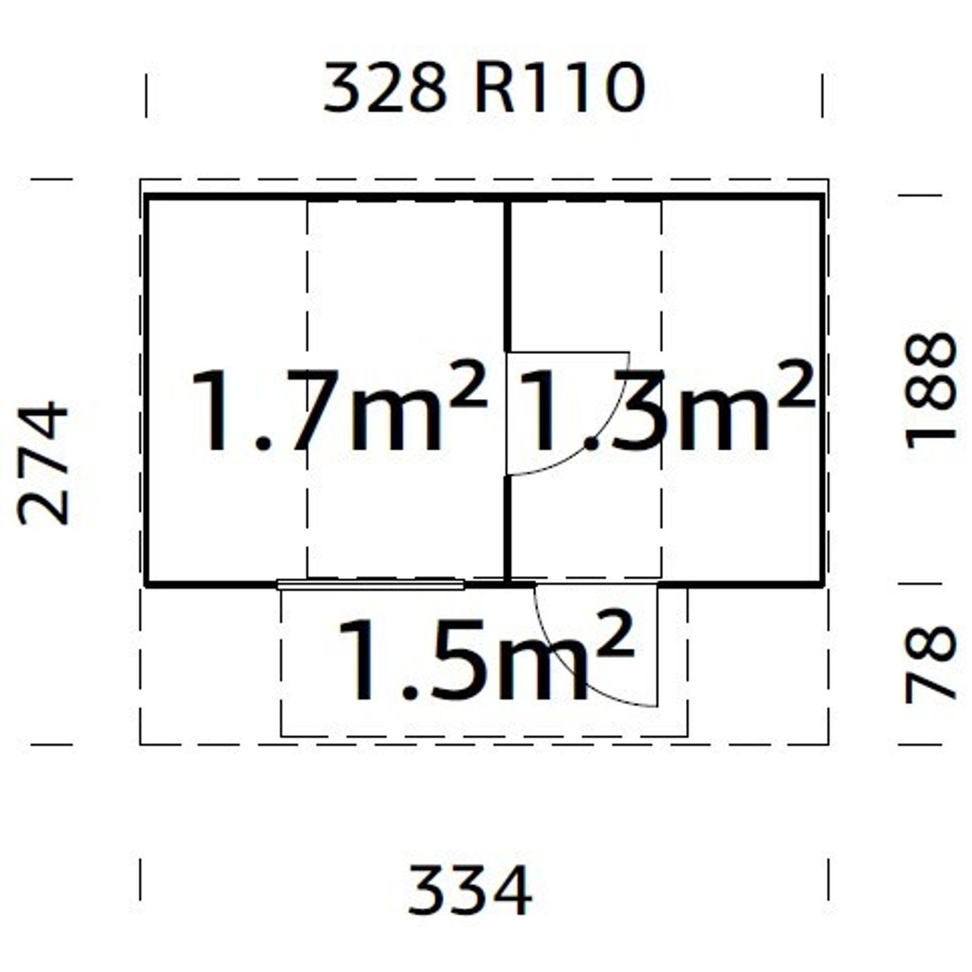 Bastutunna Palmako Anette Byggsats med Altan & Obehandlat Trä