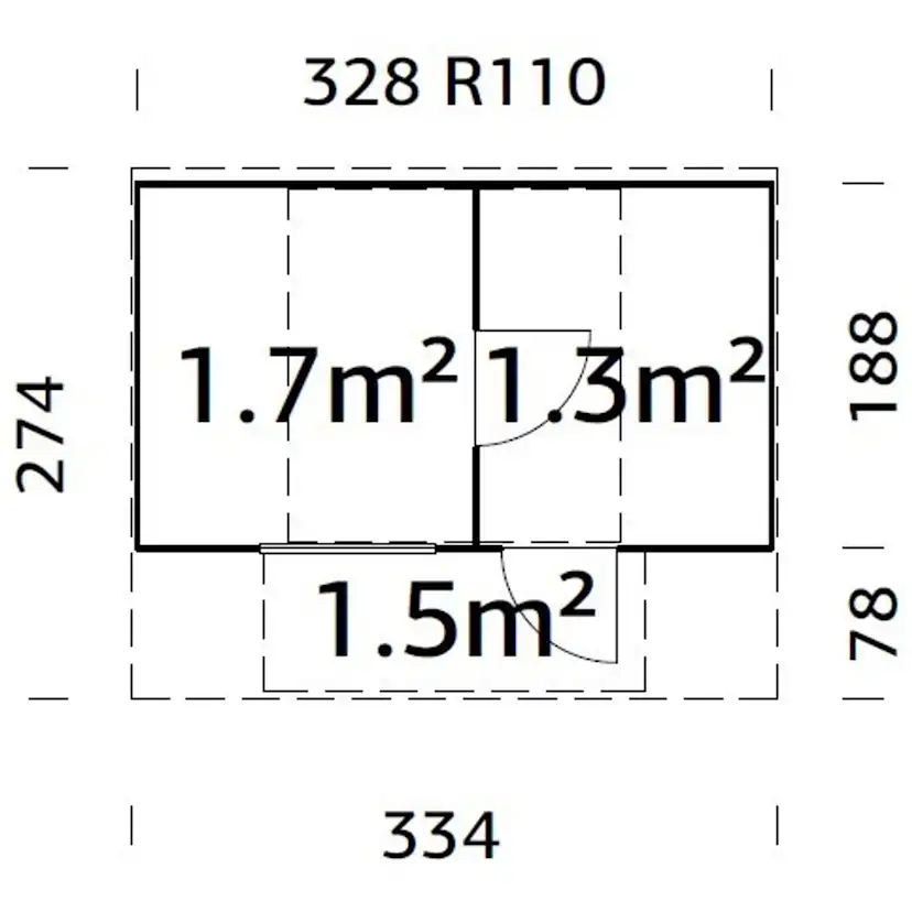 Bastutunna Palmako Anette Byggsats med Altan & Obehandlat Trä