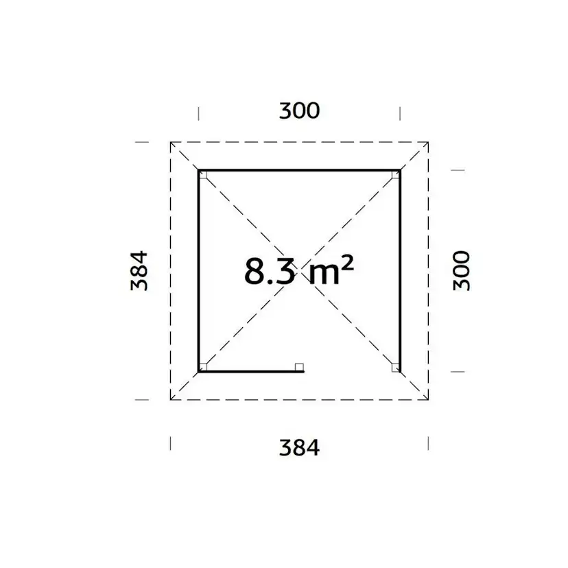 Stuga Palmako Bianca 8,3 m2 Set 3