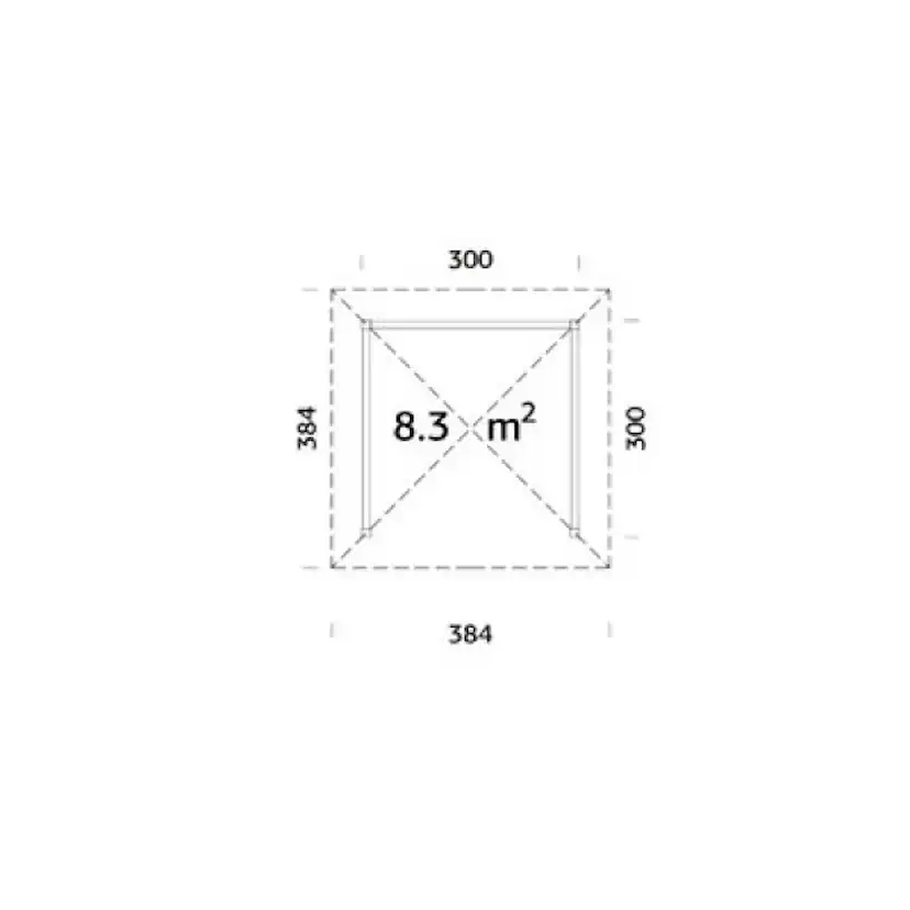 Stuga Palmako Bianca 8,3 m2 Set 1