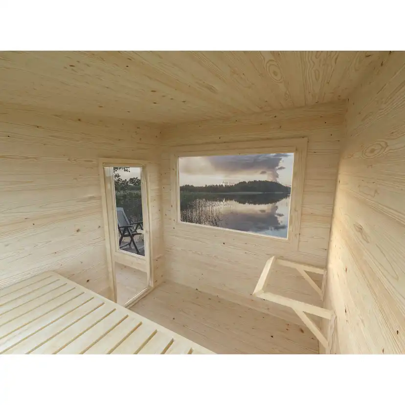Bastu Palmako Sanna 7,4 m² Fristående Byggsats med Pulpettak