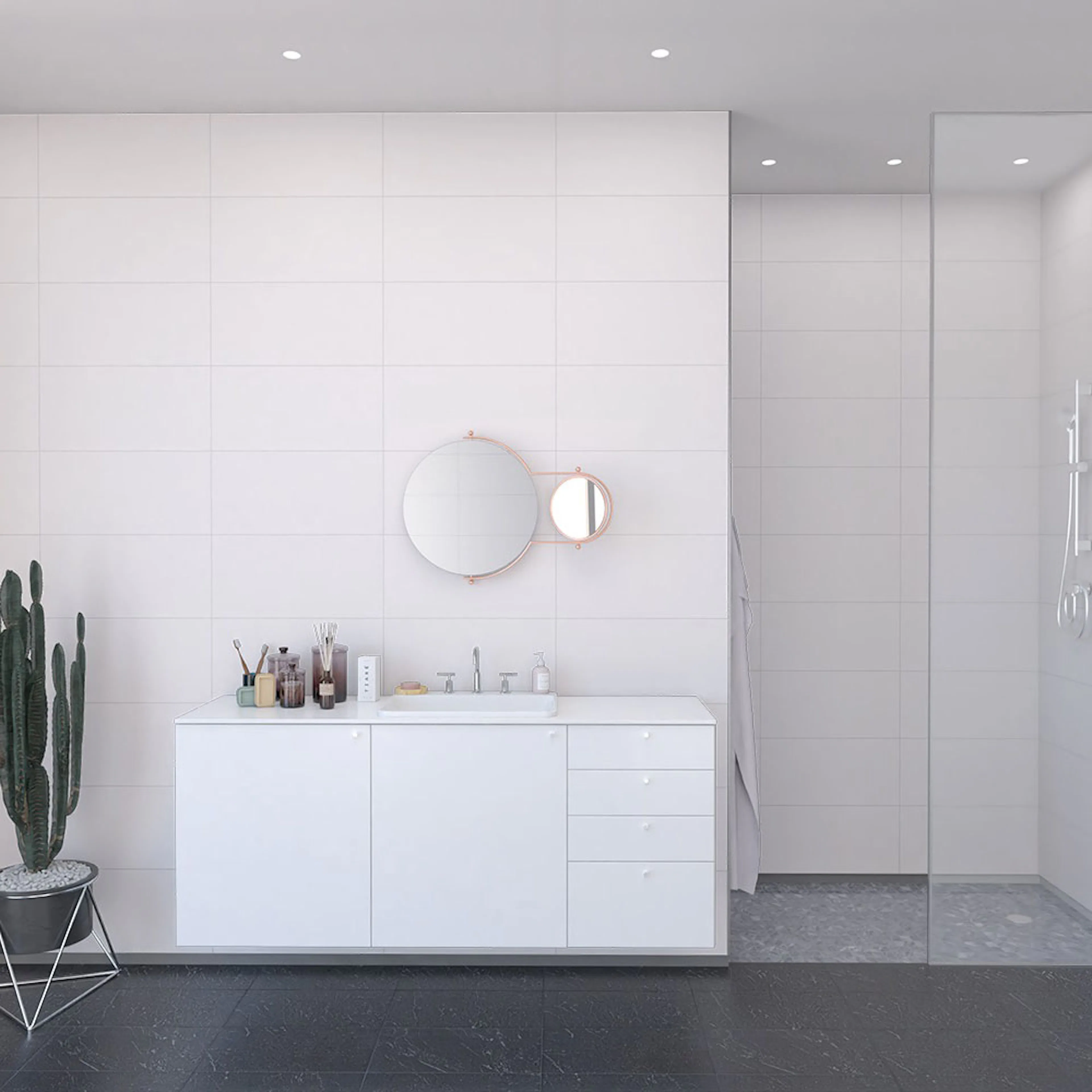 Våtrumsskiva Fibo White 2094-LM6030 S