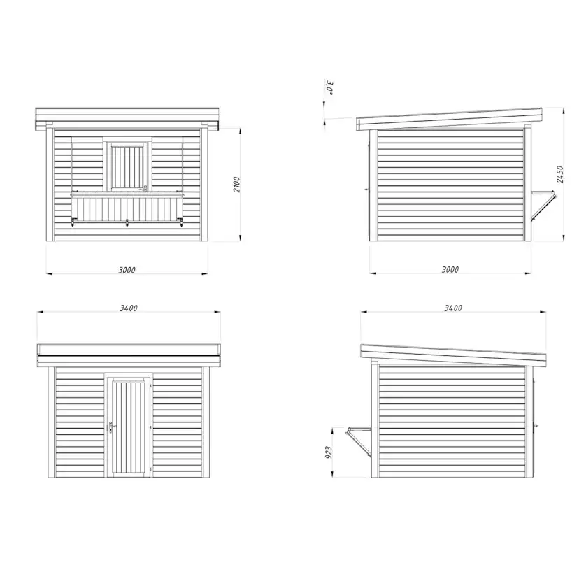 Kiosk Palmako Lenna 8,3 m2 Set 304