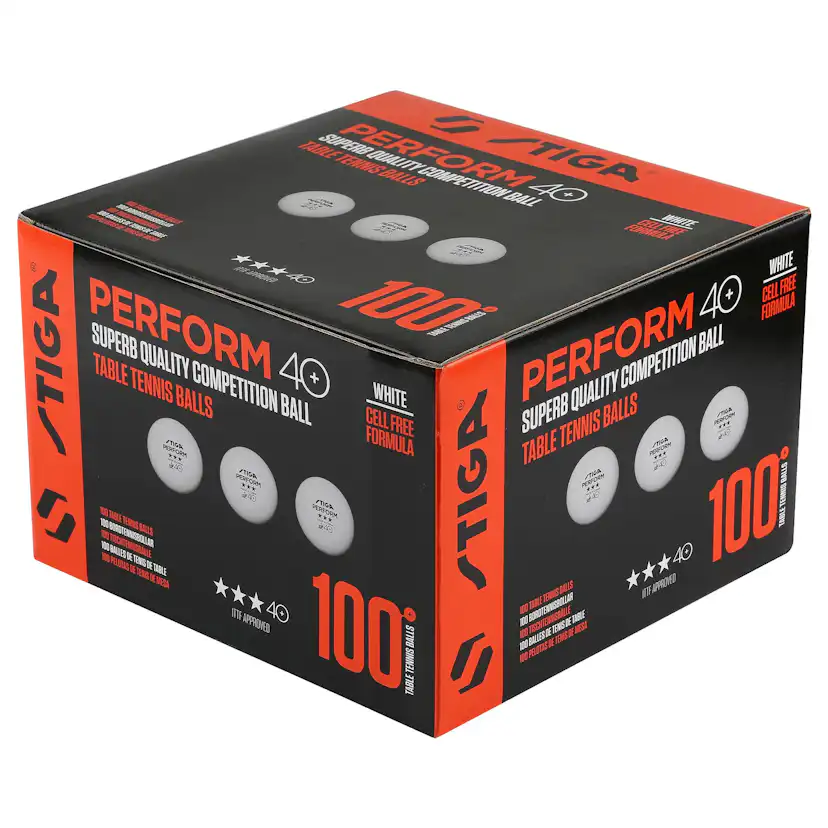Pingisboll Stiga Sports Perform 3-Star ABS White 100-Pack