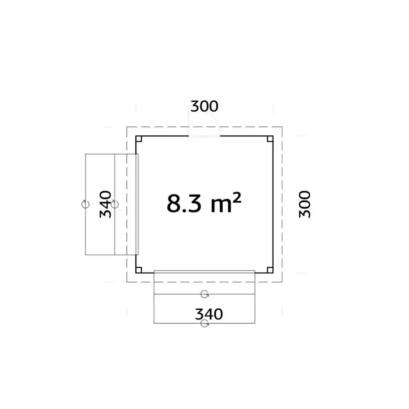 Kiosk Palmako Lenna 8,3 m2 Set 305
