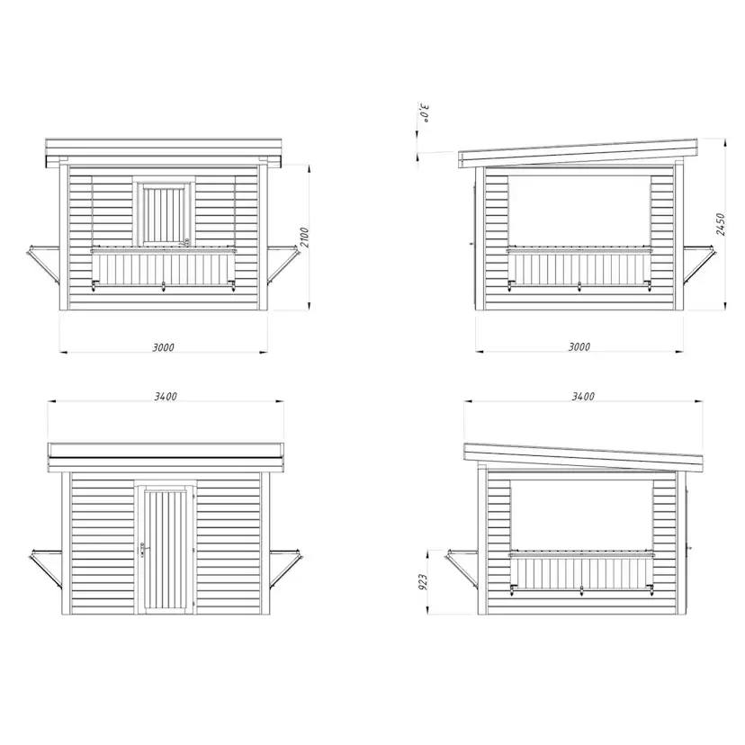 Kiosk Palmako Lenna 8,3 m2 Set 306