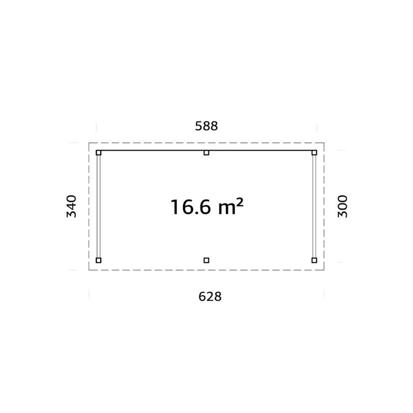 Paviljong Palmako Lenna 16,6 m2 Set 308