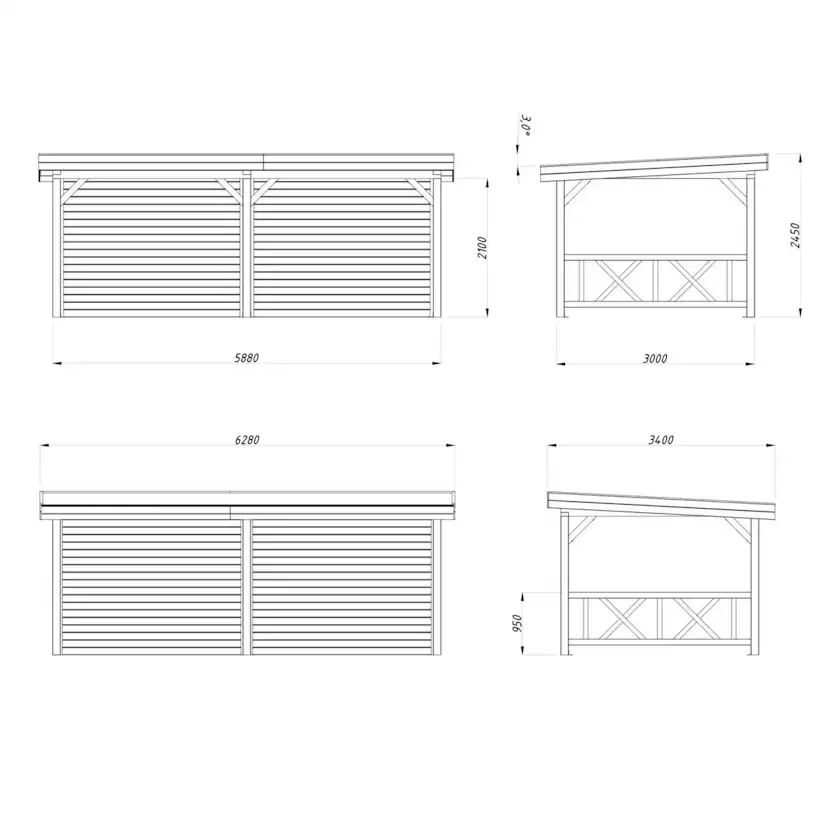 Paviljong Palmako Lenna 16,6 m2 Set 308