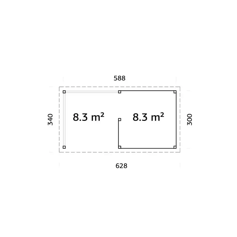 Paviljong Palmako Lenna 16,6 m2 Set 310