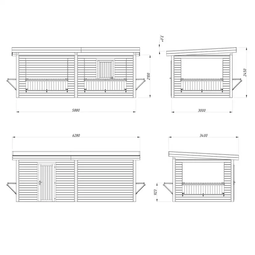 Kiosk Palmako Lenna 16,6 m2 Set 312