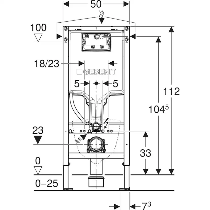 WC-fixtur Geberit Duofix Sigma SAWA H112