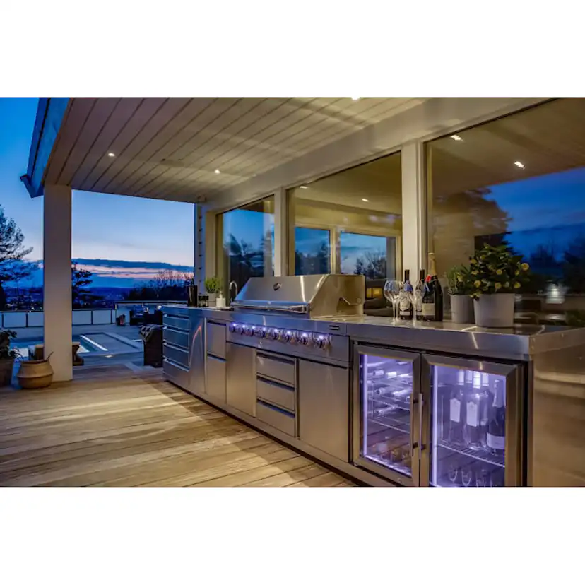 Fristående Kylskåp Myoutdoorkitchen Classic Line Stainless 304SS Modul med Dubbeldörrar