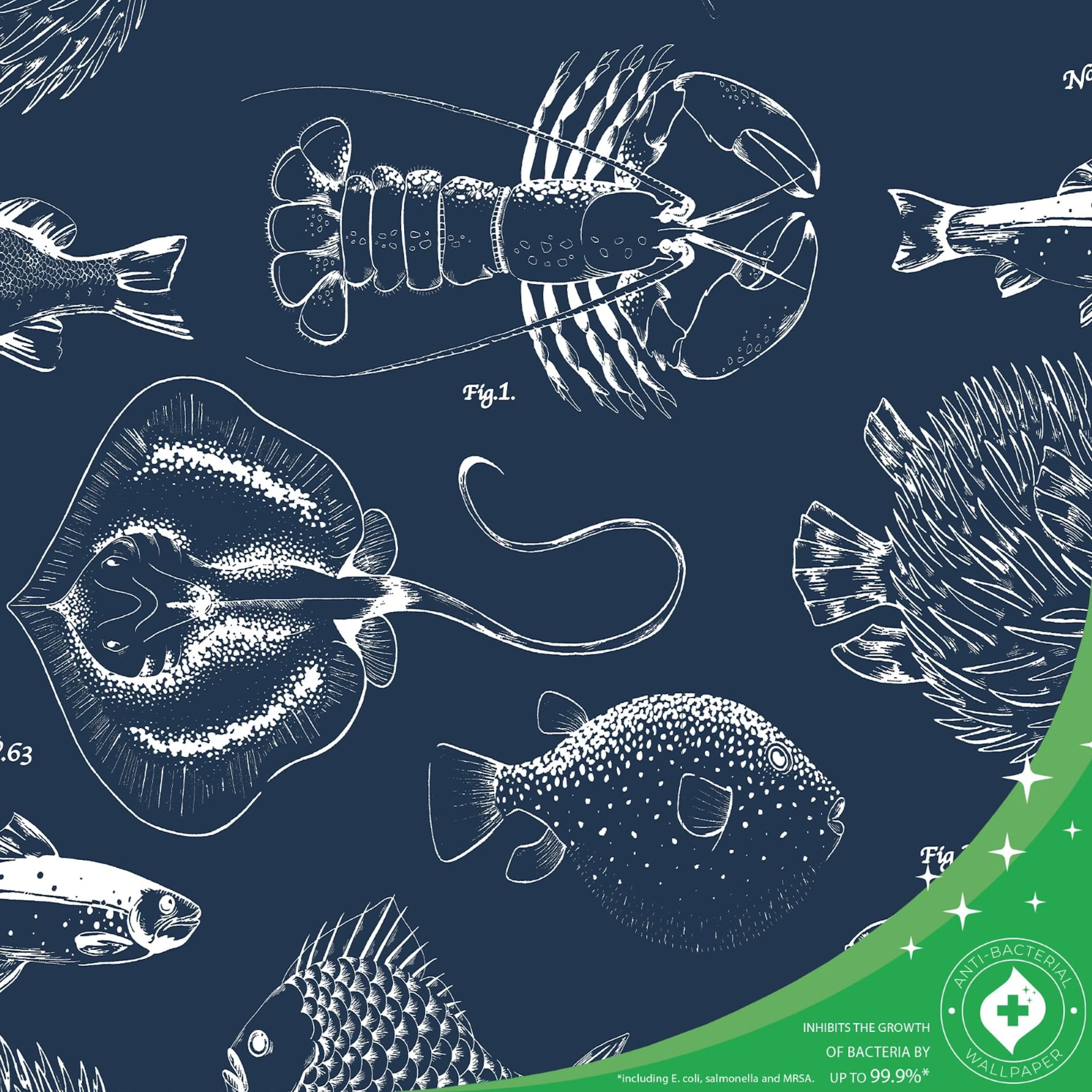 Tapet Contour Into the Deep Blå