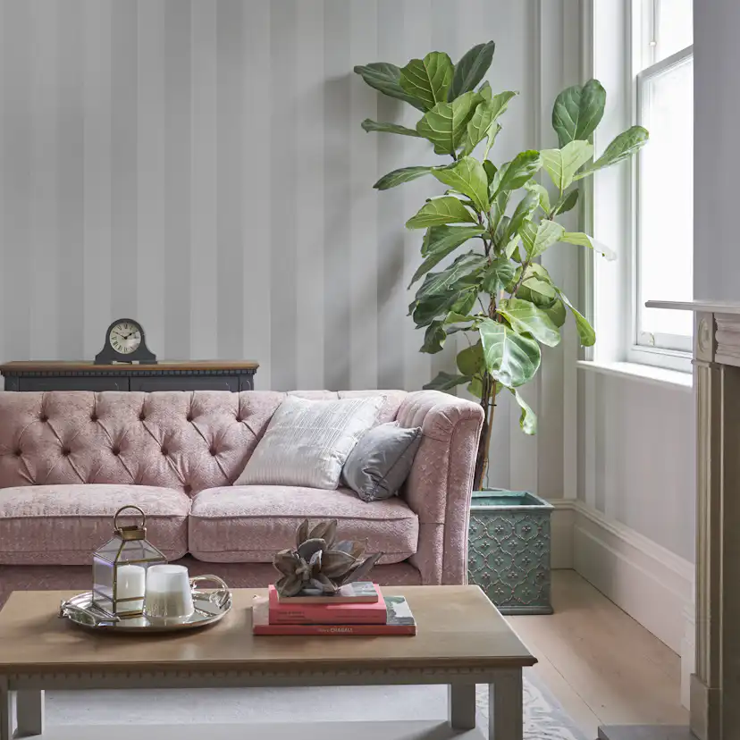 Tapet Laura Ashley Lille Pearlescent Streifen Silver