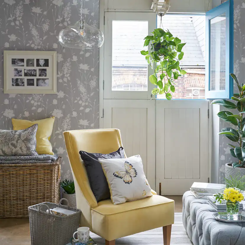 Tapet Laura Ashley Dragonfly Garden Steel