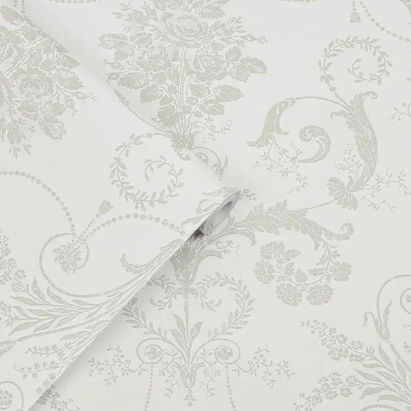 Tapet Laura Ashley Josette Dove Gra & Vit