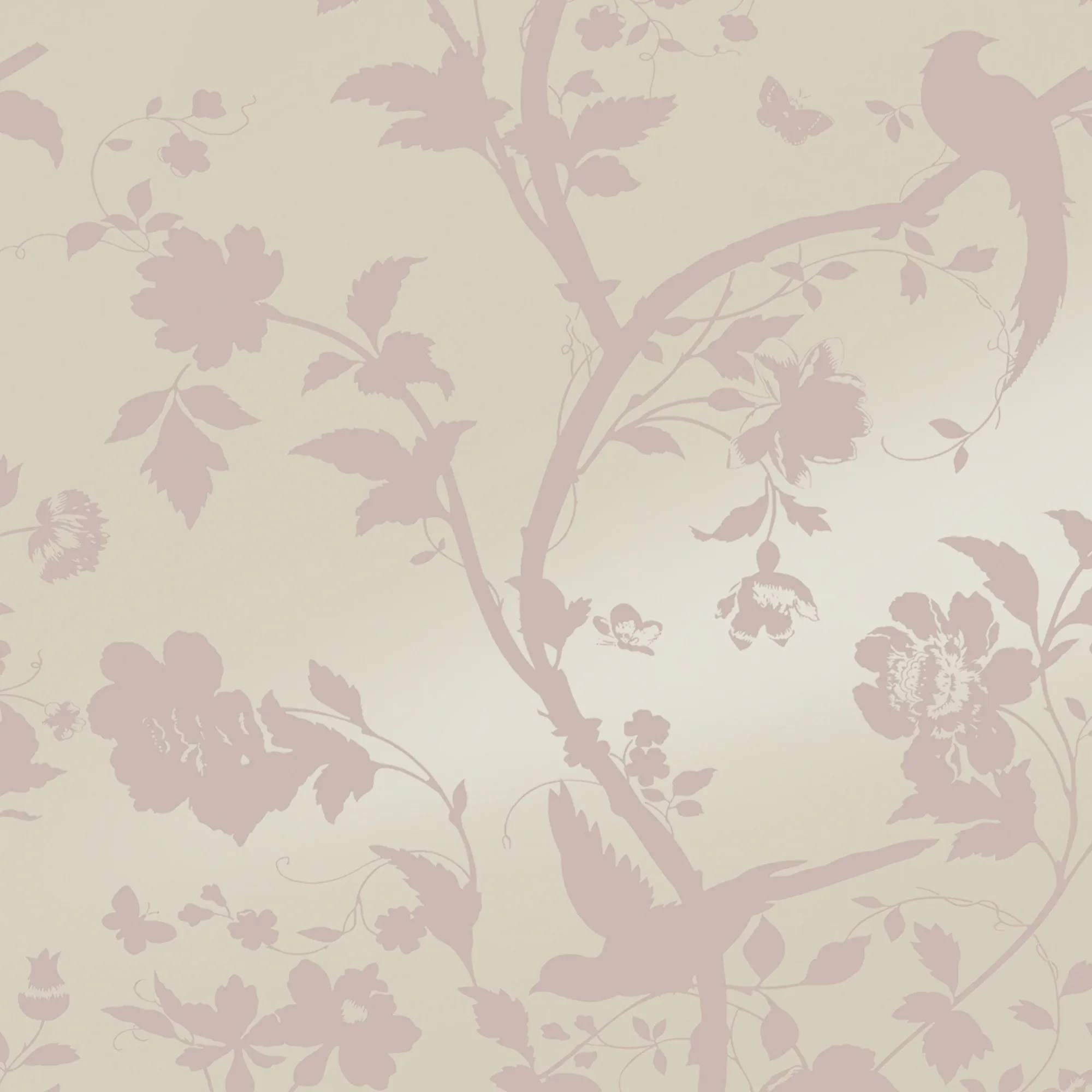 Tapet Laura Ashley Oriental Garden Pearlescent Chalk Rosa