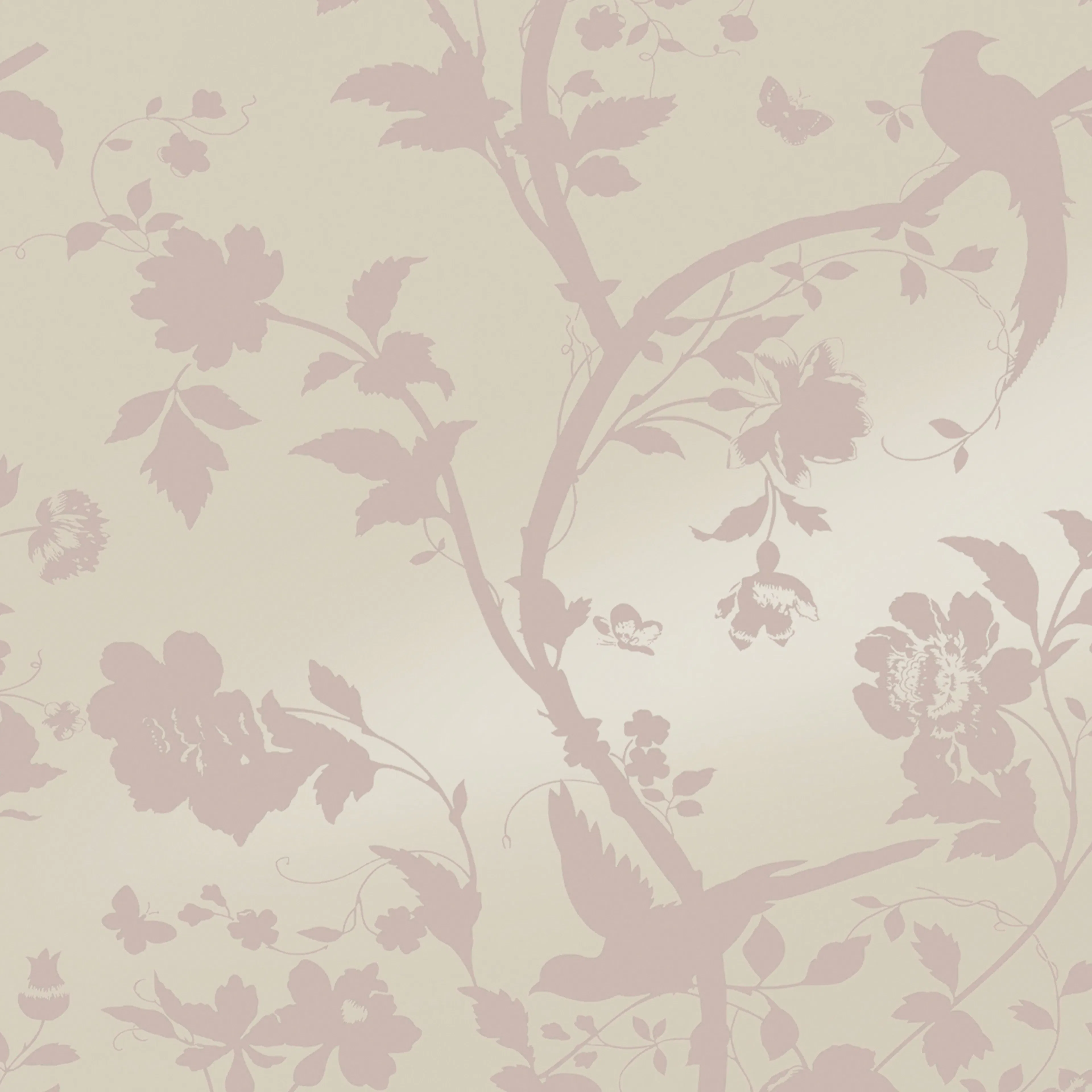 Tapet Laura Ashley Oriental Garden Pearlescent Chalk Rosa