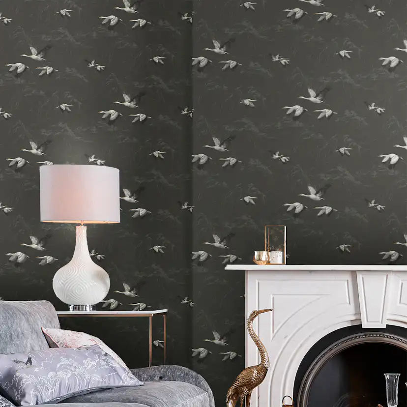 Tapet Laura Ashley Animalia Dark Steel