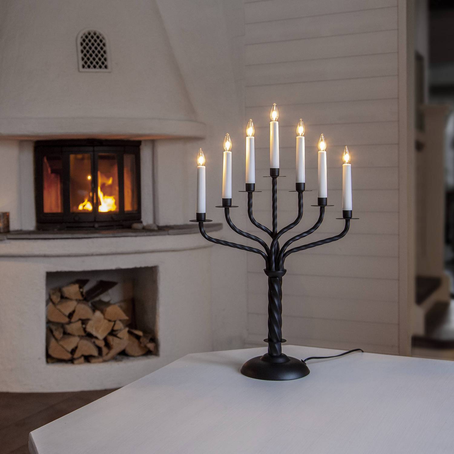 Adventsljusstake Star Trading Bore Metalljusstake med 7 Ljus