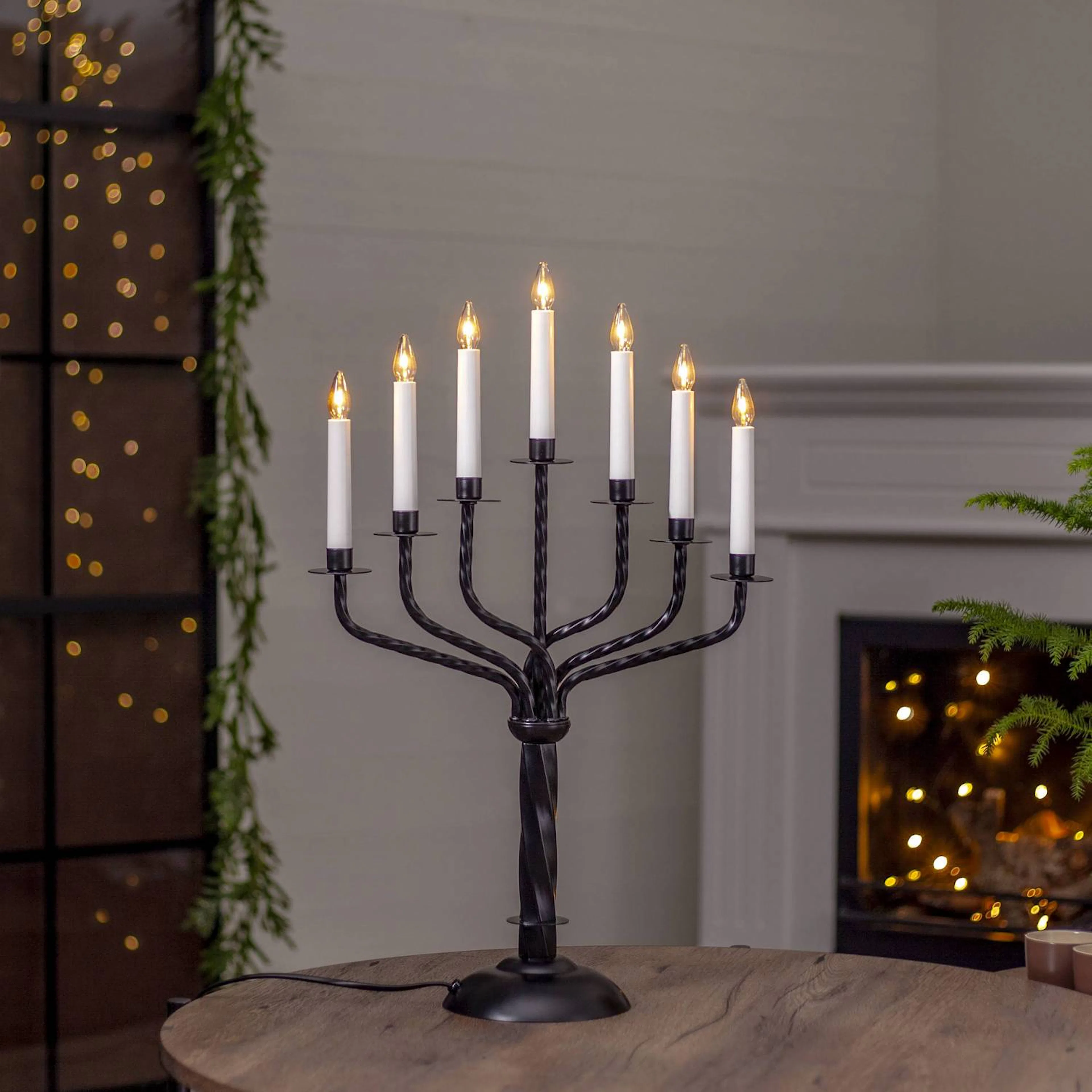 Adventsljusstake Star Trading Bore Metalljusstake med 7 Ljus