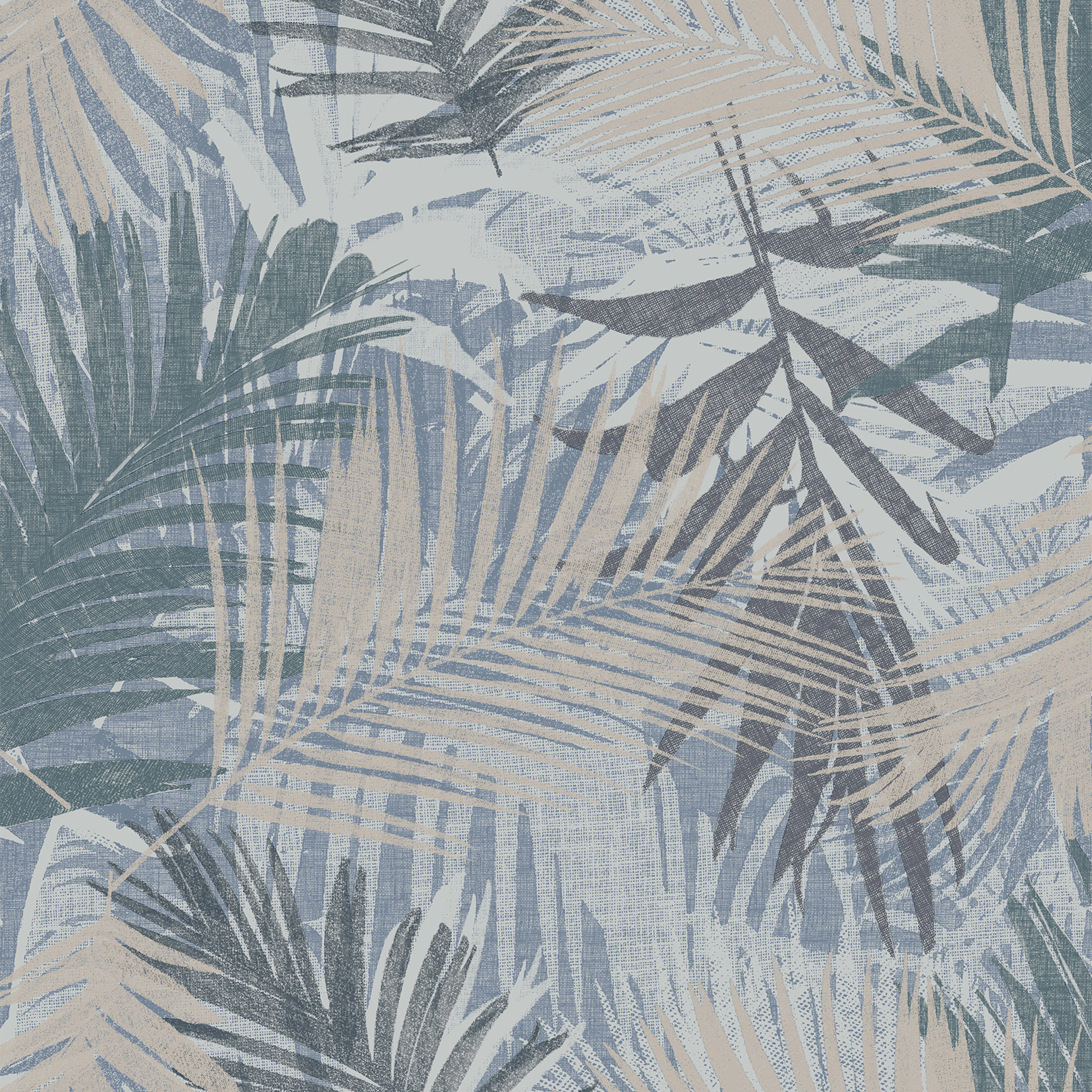 Tapet Boutique Jungle Glam Blå/Grå