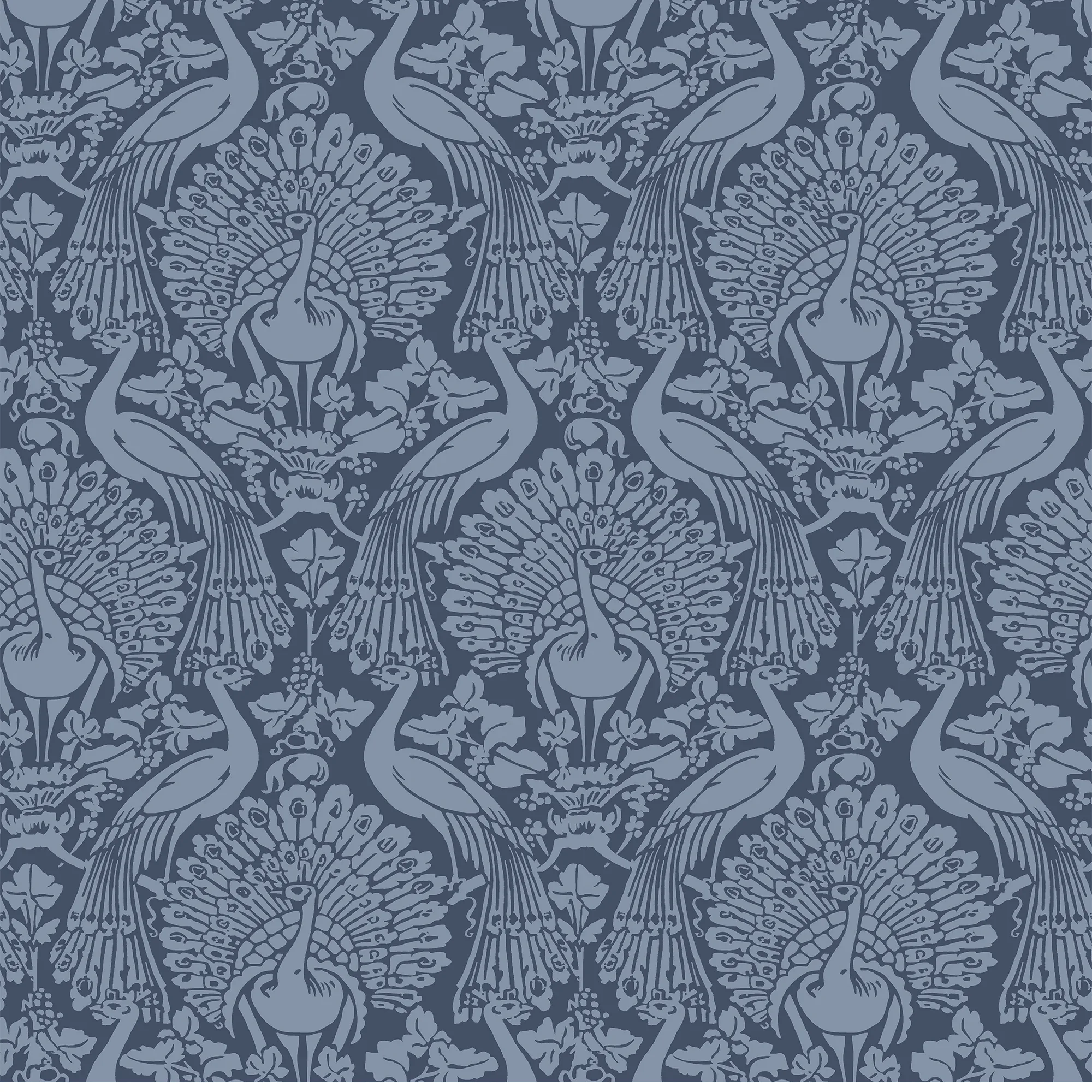 Tapet Laura Ashley Peacock Damask Dusky Seaspray