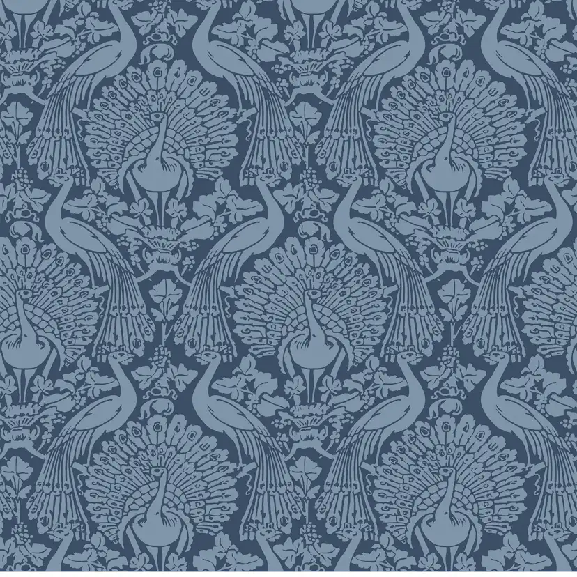 Tapet Laura Ashley Peacock Damask Dusky Seaspray