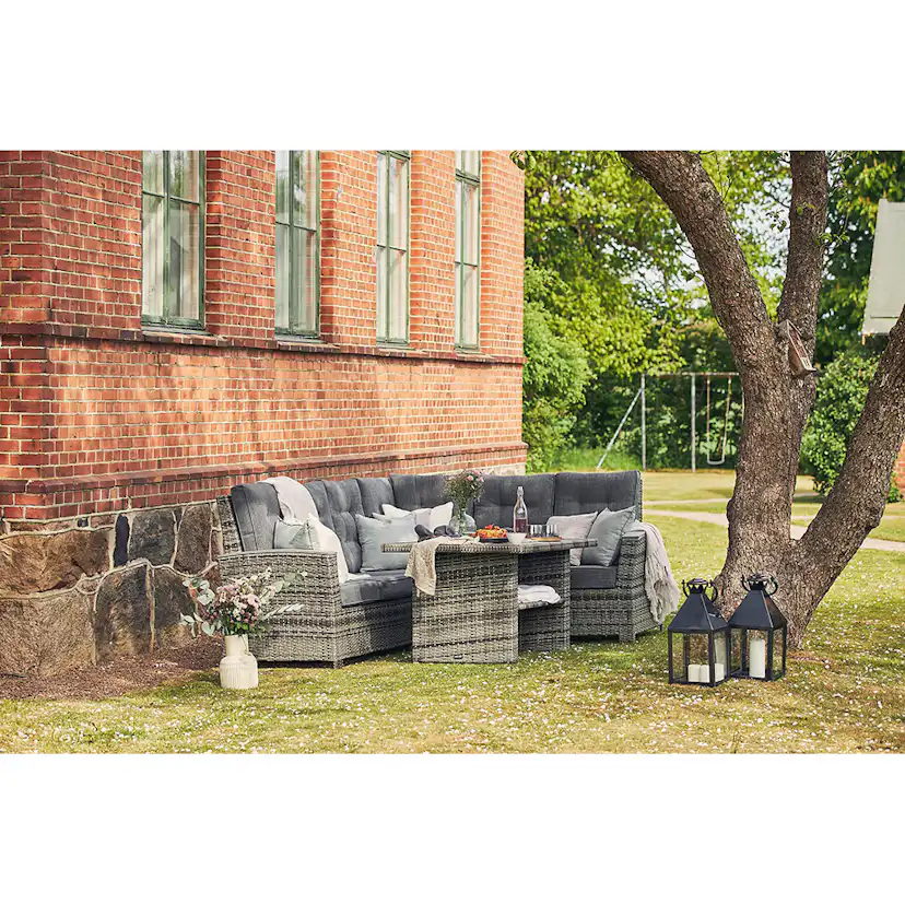 James Lyx Loungegrupp Utomhus Vändbar - 5-sits Loungeset i Konstrotting för Trädgård och Uteplats