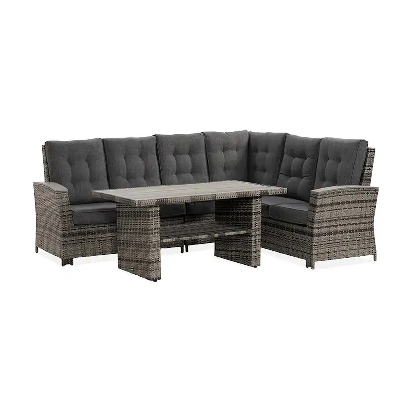 James Lyx Loungegrupp Utomhus Vändbar - 5-sits Loungeset i Konstrotting för Trädgård och Uteplats