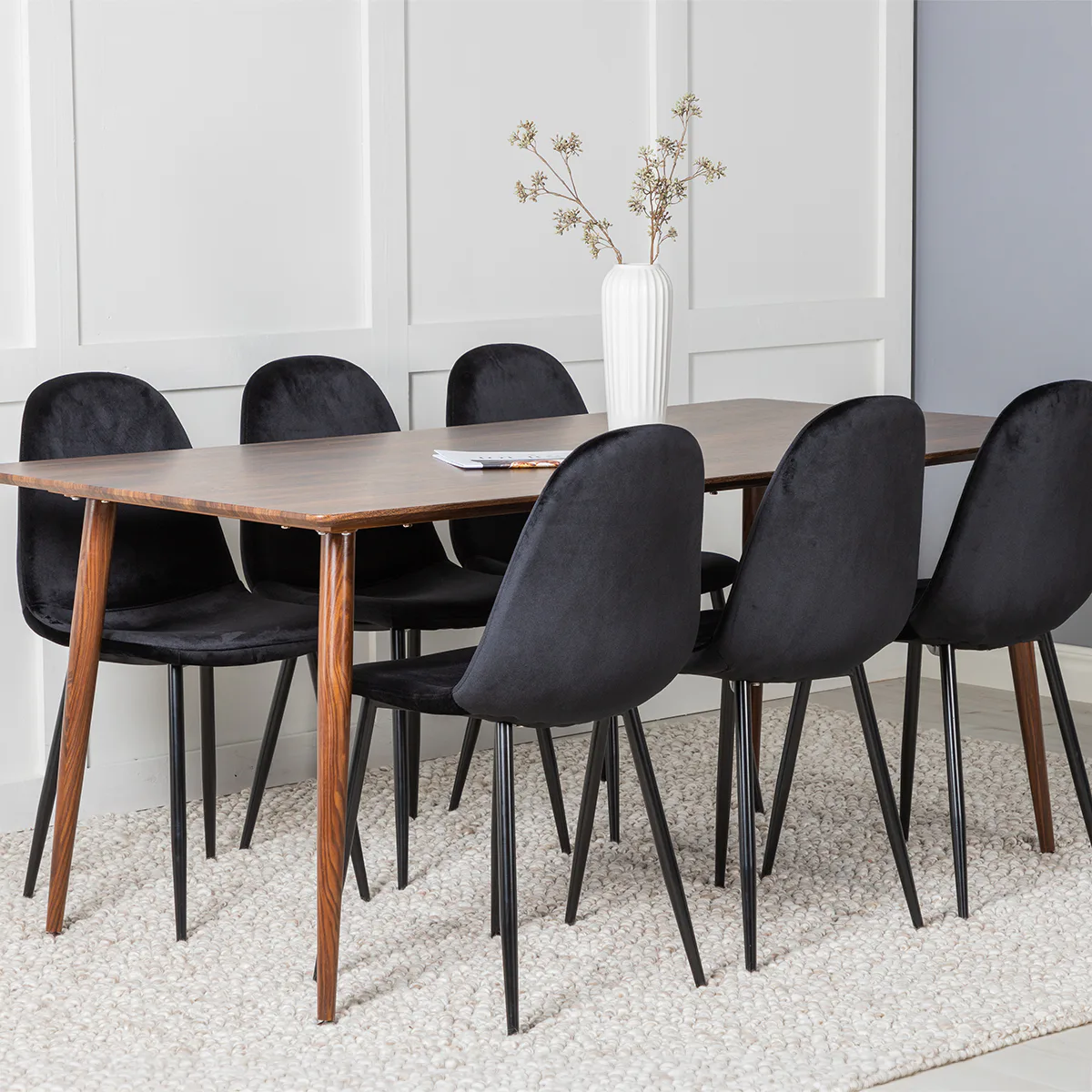 Matgrupp Venture Home Pobbie med 6 Stolar Sammet