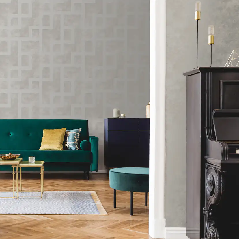 Tapet Boutique Gilded Greek Key Pearl