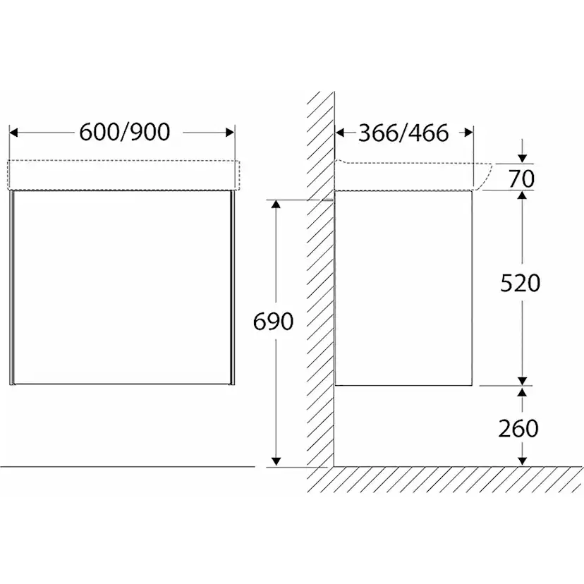 Tvättställsskåp Ifö Sense Pro 90 2 Lådor