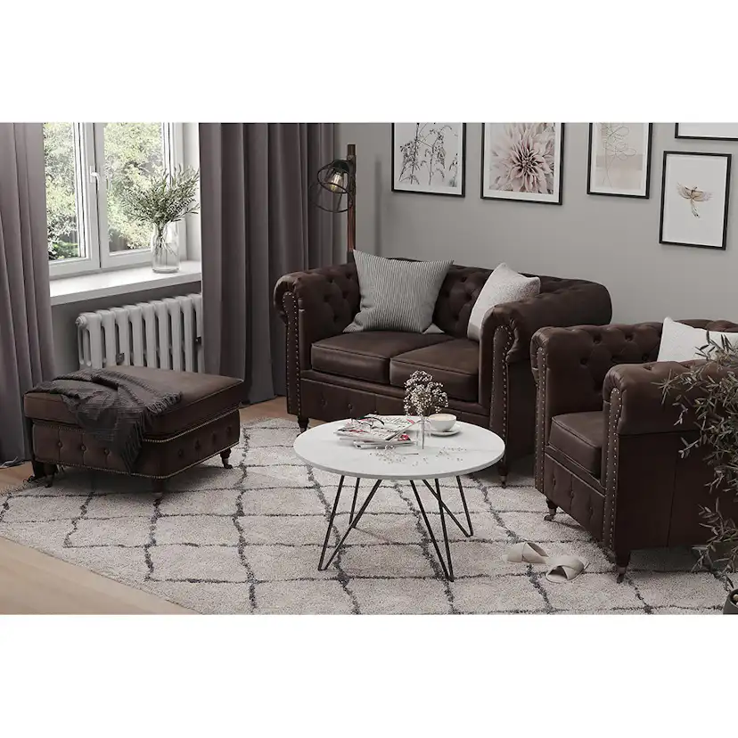 2-sitssoffa Manor House Chesterfield Deluxe Konstläder