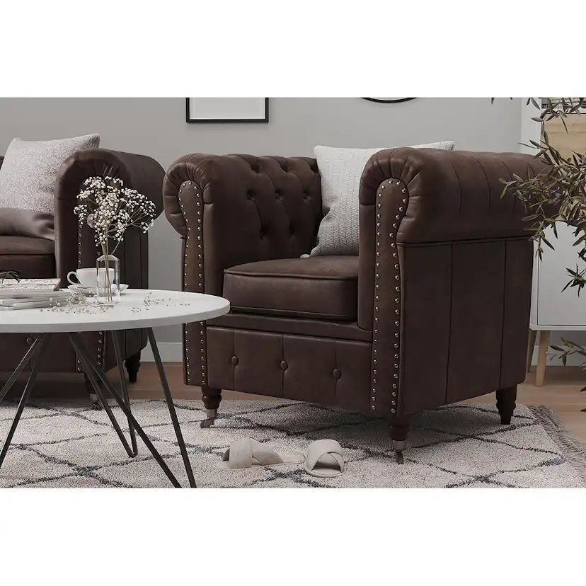 2-sitssoffa Manor House Chesterfield Deluxe Konstläder